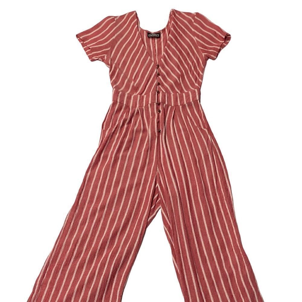 Angie V-Neck Short-sleeve Wide Leg Jumpsuit
